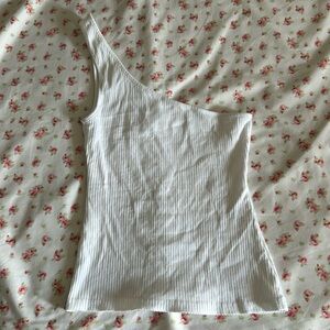 anthropology sale shirt white one shoulder size s/m